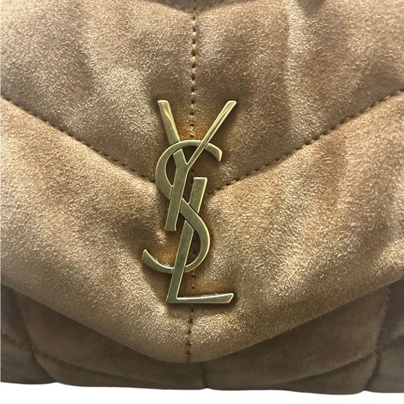 NWT YSL SAINT LAURENT LOULOU PUFFER SUEDE CROSSBODY SHOULDER BAG - Picture 12 of 16